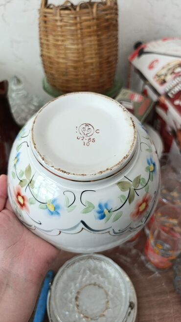 qiz esger sekilleri: Миски, Набор из 2 шт., цвет - Белый, Фарфор, СССР