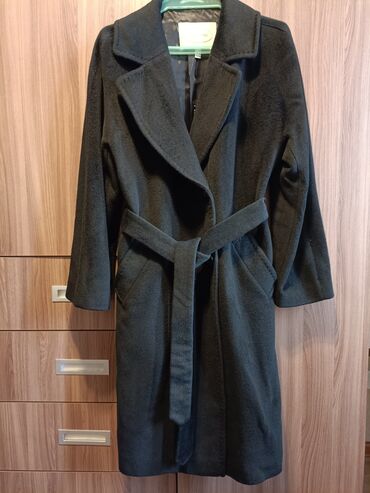 Пальто: Пальто, Зима, По колено, С поясом, Оверсайз, Двубортная модель, 2XL (EU 44)