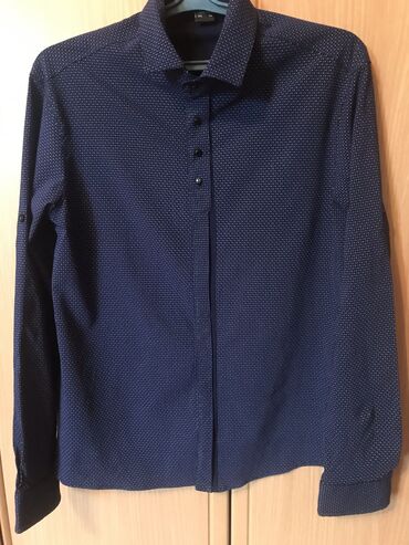 мужские рубашки с длинными рукавами: Рубашка XL (EU 42), цвет - Синий