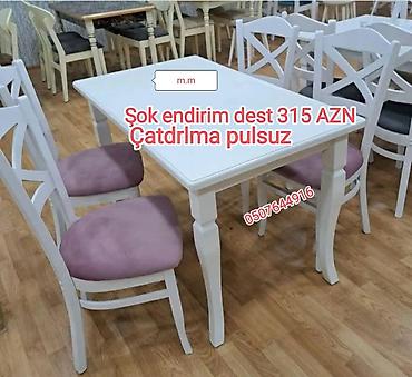 carpayı divan: Mətbəx üçün, Yeni, Açılmayan, Dördbucaq masa, 4 stul — 3