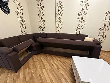 Divanlar: Künc divan – qəhvəyi rəng, geniş L‑şəkilli dizayn - Müasir, rahat — 2