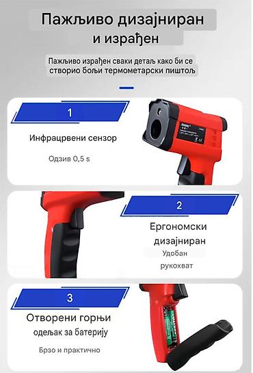 Ostali alati i mašine: Nov bezkontaktni industrijski laserski merač temperature sa LCD — 9
