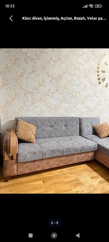 Divanlar: Künc divan – açılan, bazalı model - Forması: L şəklində künc divan - — 4