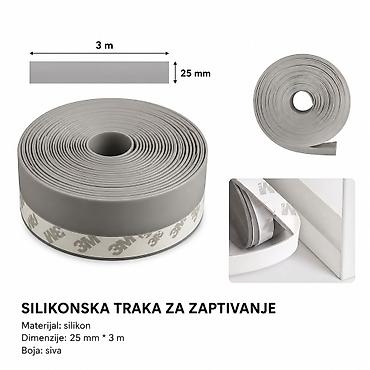 KMT silikonske zaptivke za vrata i prozore – siva - Tip: samolepljiva