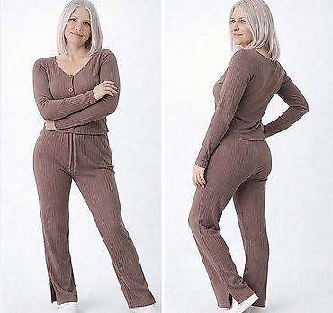 helanke 8: Ženski rebrasti komplet – kardigan i pantalone - Dvodijelni set u — 5