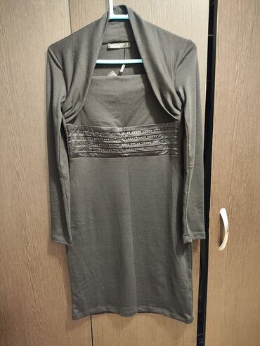 юбка в пол трикотаж: Повседневное платье, Средняя модель, Трикотаж, Футляр, M (EU 38)