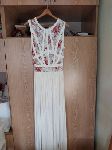 haljine sa ruzama: L (EU 40), color - White, Evening, With the straps