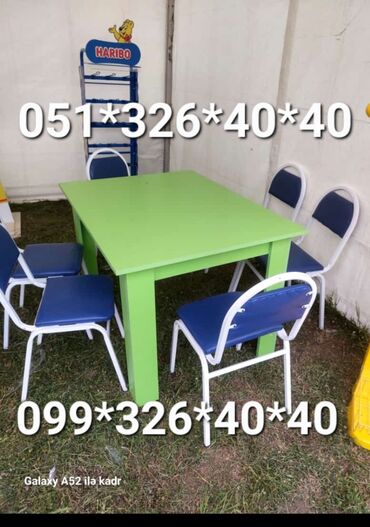 Masa və oturacaq dəstləri: Qonaq otağı üçün, Yeni, Dördbucaq masa, 4 stul — 23