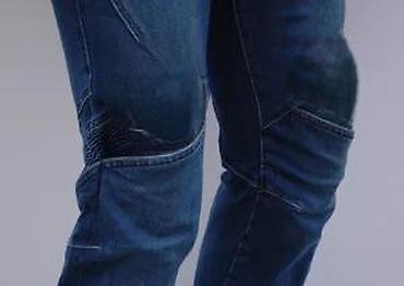 Farmerke: Muške jeans pantalone – biker/karirano šivenje - Model: slim/straight — 18