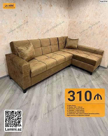Диваны: La Mini – Künc Divan (Kod: 2176) - Ölçü: 240 × 150 sm - Mexanizm — 1