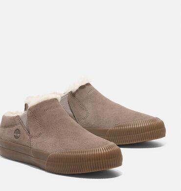 зимний обув мужской: Тёплые сабо Timberland из замши с меховой отделкой. Размер 37 -