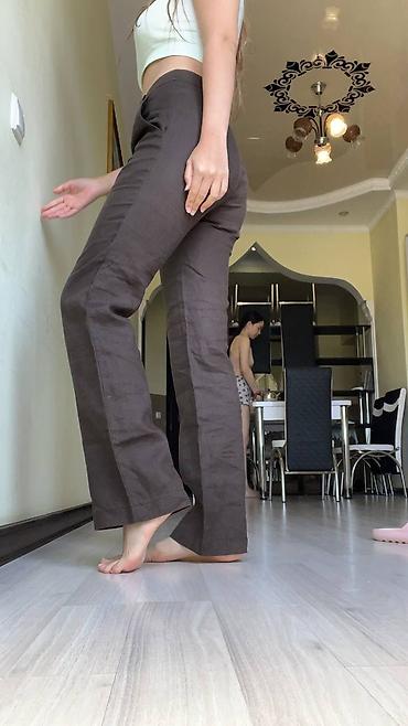 Женские брюки: Брюки Классические, Осень-весна, Италия, Лен, Новый, XS — 2