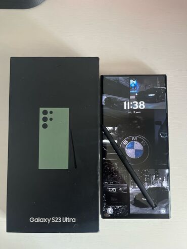 Samsung: Samsung Galaxy S23 Ultra, Б/у, 256 ГБ, цвет - Зеленый, 1 SIM, eSIM