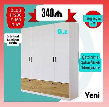 Mebel: 4 qapılı paltar dolabı Material: 18 mm laminat (istehsal