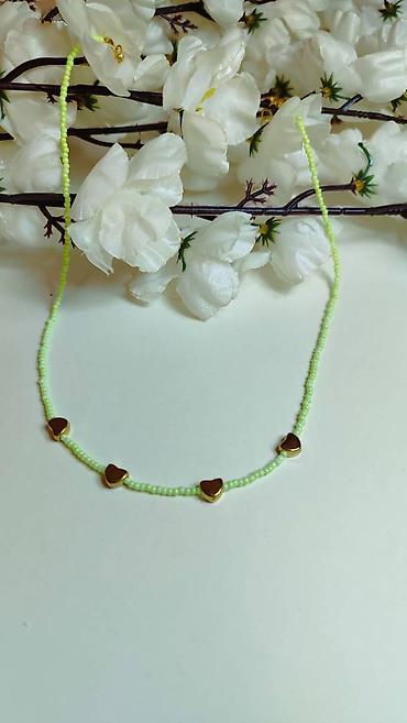 mirkovic srebro: Necklace sa perlicama i zlatnim srcima - Ručno rađena ogrlica od — 1