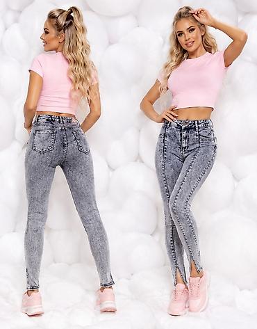 lee ecosse: Ženske skinny farmerke – svetlo plavi acid wash - Visok struk koji — 3
