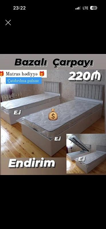 Bazalı çarpayı – endirim! - Ölçü: tək nəfərlik model - Bazalı