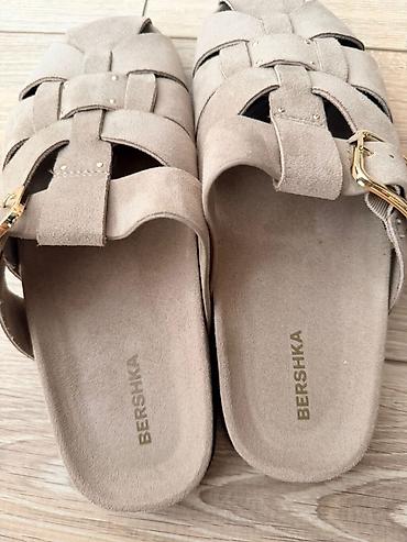 Basanoşka və səndəllər: Bershka, Ölçü: 38, rəng - Bej, İşlənmiş — 3
