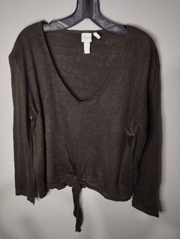 Bluze: H&M, L (EU 40), Jednobojni, bоја - Crna