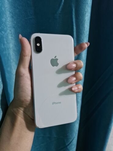 смарт часы с gps: IPhone X, Колдонулган, 64 ГБ, Ак, 74 %