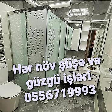 Duş kabinaları, arakəsmələr: 🪟Hər növ şüşə və güzgü işləri: duş kabin,arakəsmə,fasat,qumlama,əyilmə — 2