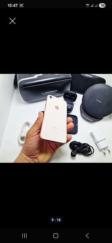 Apple iPhone: IPhone 8, Б/у, 256 ГБ, Золотой, Наушники, 100 % — 6