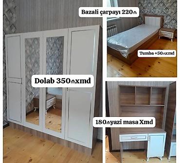 genc odası mebelleri: Yataq otağı mebel dəsti - Bazalı çarpayı – 220 ₼ • Tək nəfərlik — 1