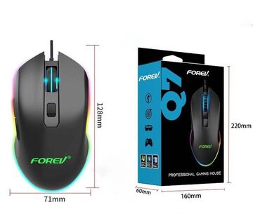 Компьютерные мышки: Игровые мышки Forev FV-Q7, с RGB подсветкой, Оптическая, Проводная