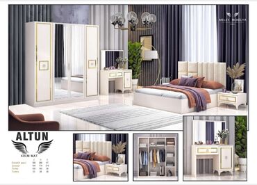 химчистка мебели: Двуспальная кровать, Шкаф, Трюмо, 2 тумбы, Турция, Новый