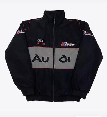 кыргыз кийимдер: Демисезонная куртка Audi Sport, черная - Дизайн в стиле — 1