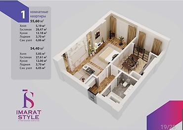 Продажа квартир: 1 комната, 57 м², Элитка, 7 этаж, Готовая ПСО (под самоотделку) — 4