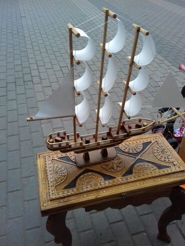 Gəmi modelləri: 1-ci şəkildəki Əl işi Qoz agacı Gəmi 25azn Qoz Ağacından hazırlanmış — 24