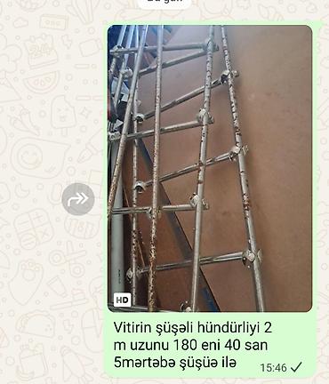 polkalar: Şüşəli vitrin raf sistemi - Ölçülər: hündürlüyü 2 m, uzunluğu 180 sm — 1