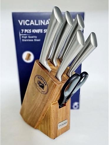деревянный нож: Набор кухонных ножей Vicalina 516 из нержавеющей стали, 7 предметов с — 4