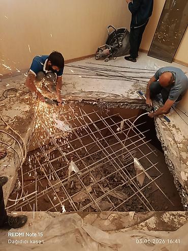 bakida usta isleri: Beton kəsmə xidməti - Divar, döşəmə və tavanlarda dəqiq və səliqəli — 1