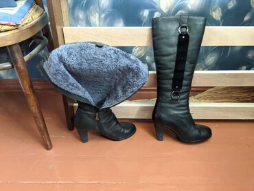 зимние обуви женские: Сапоги, 39, цвет - Черный