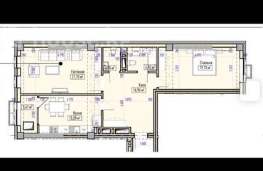 Продажа квартир: 2 комнаты, 81 м², Элитка, 10 этаж, ПСО (под самоотделку)