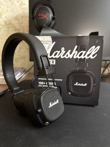 офисные наушники: Каптама, Marshall, Колдонулган, Электр зымсыз (Bluetooth), Классикалык
