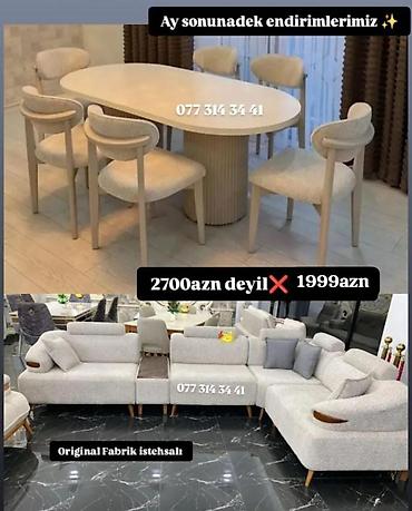 Original fabrik istehsalı yumşaq mebel və masa-dəst təqdim olunur. -
