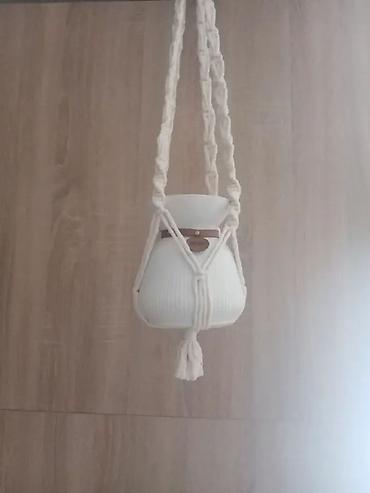 Вешалки: Makrame asma güldan tutacağı – əl işi bitki asqısı - Material: qalın — 9