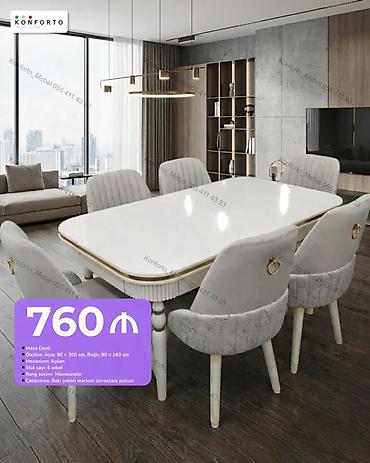 Masa Dəsti - Açılan mexanizmli yemək masası - Ölçülər: açıq 90 × 200