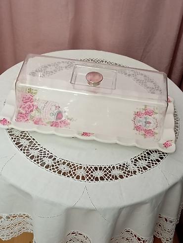 keks qablari: Tort və şiriniyyat qabı, rəng - Ağ, Keramika — 1