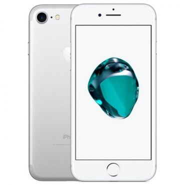 Apple iPhone: IPhone 7, Колдонулган, 32 ГБ, Күмүш, Каптама, Кабель, 100 %