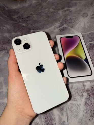 Apple iPhone: IPhone 14, Б/у, 256 ГБ, Белый, Зарядное устройство, Защитное стекло, Чехол, 84 % — 6
