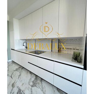 Sifarişlə mətbəx mebeli: Sifarişlə mətbəx dəsti, Özü çəkən petlələr, Sadə laminat, Kredit yoxdur, Rayonlara çatdırılma, Pulsuz çatdırılma — 7