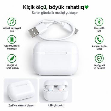 irsad qulaqliq: YENİDİR Tam simsiz Bluetooth qulaqlıq dəsti - Rəng: ağ - Qulaqlıqlar — 1