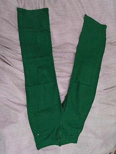 idman şort: Yaşıl rəngli kişi şalvarı - Model: 5 ciblə klassik jeans kəsimi (iki — 1