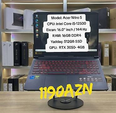 mini prosessor: İşlənmiş Acer Nitro, 16 ", Intel Core i5, 512 GB — 1
