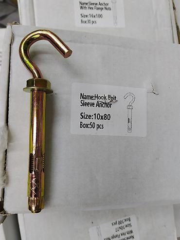 Крепежные элементы: Анкер-гак распорный (Hook Bolt Sleeve Anchor) - Размер: 10×80 мм - — 1