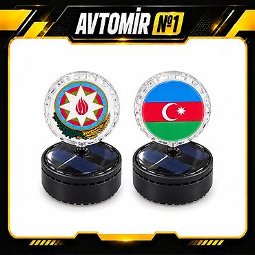Azərbaycan bayrağı və gerbi təsvirli günəş enerjili hava
